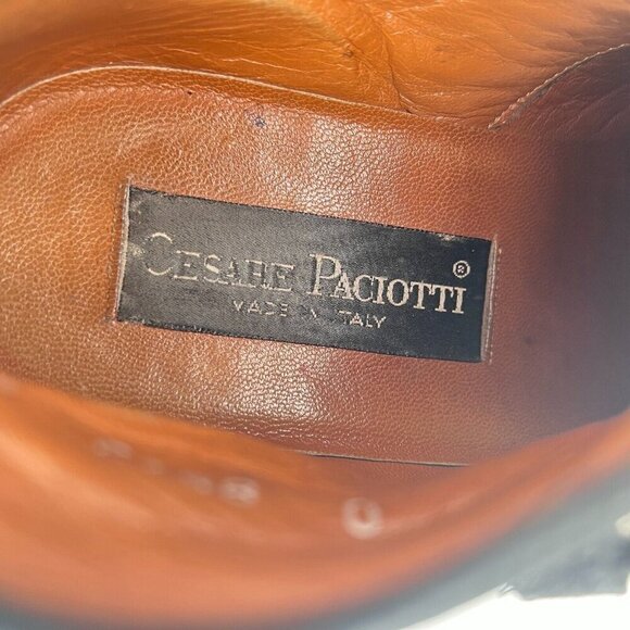 Cesare Paciotti Men Size 6.5 Black Suede Silver Buckle Ankle Casual Shoes - Picture 13 of 16